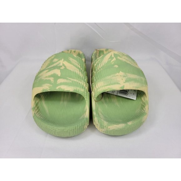 Adidas Adilette 22 'Magic Lime Desert Sand' Slides Sandals Mens Size 11 GY1597 - Picture 8 of 11